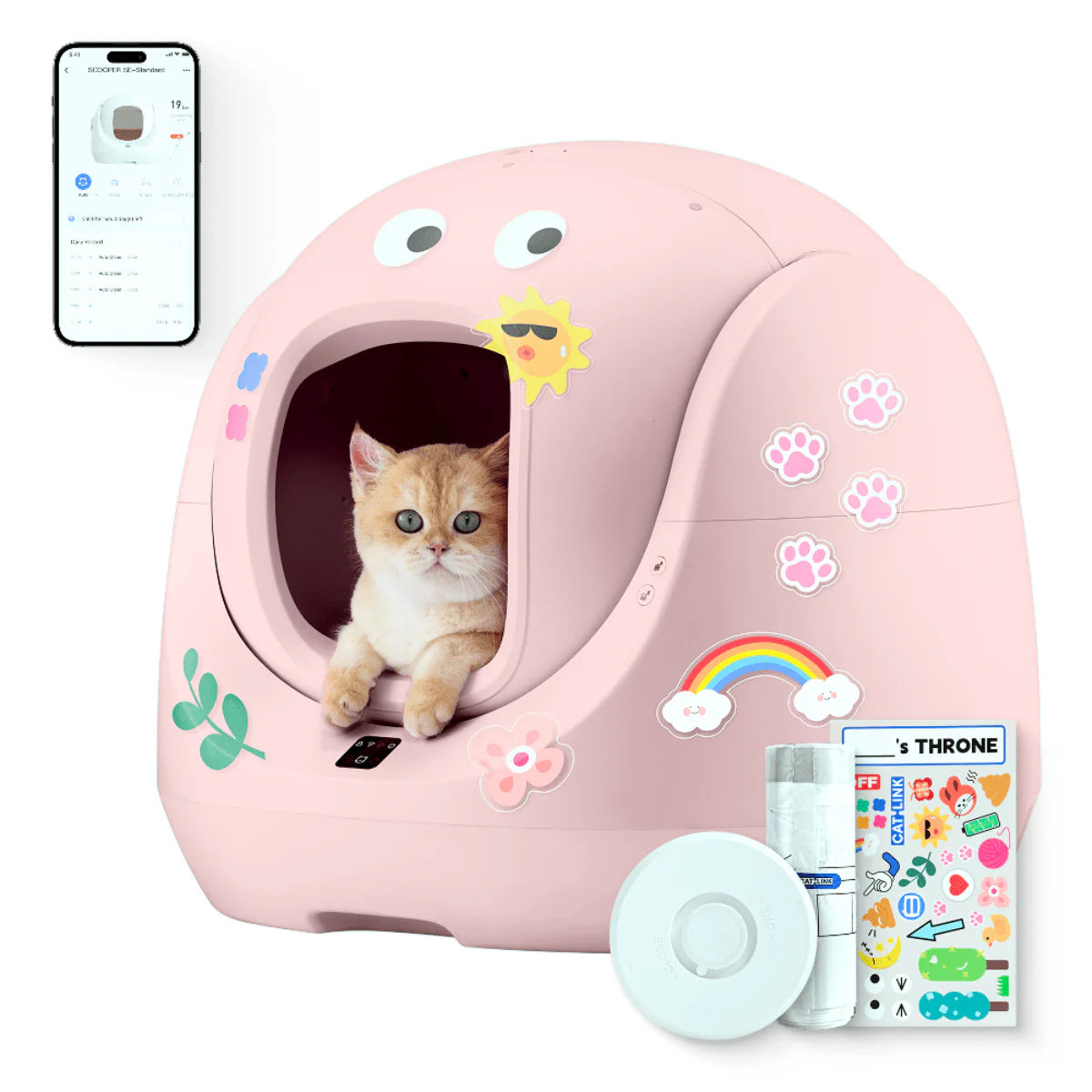 <tc>Catlink</tc> <tc>Baymax</tc> (Pink) self-cleaning litter box