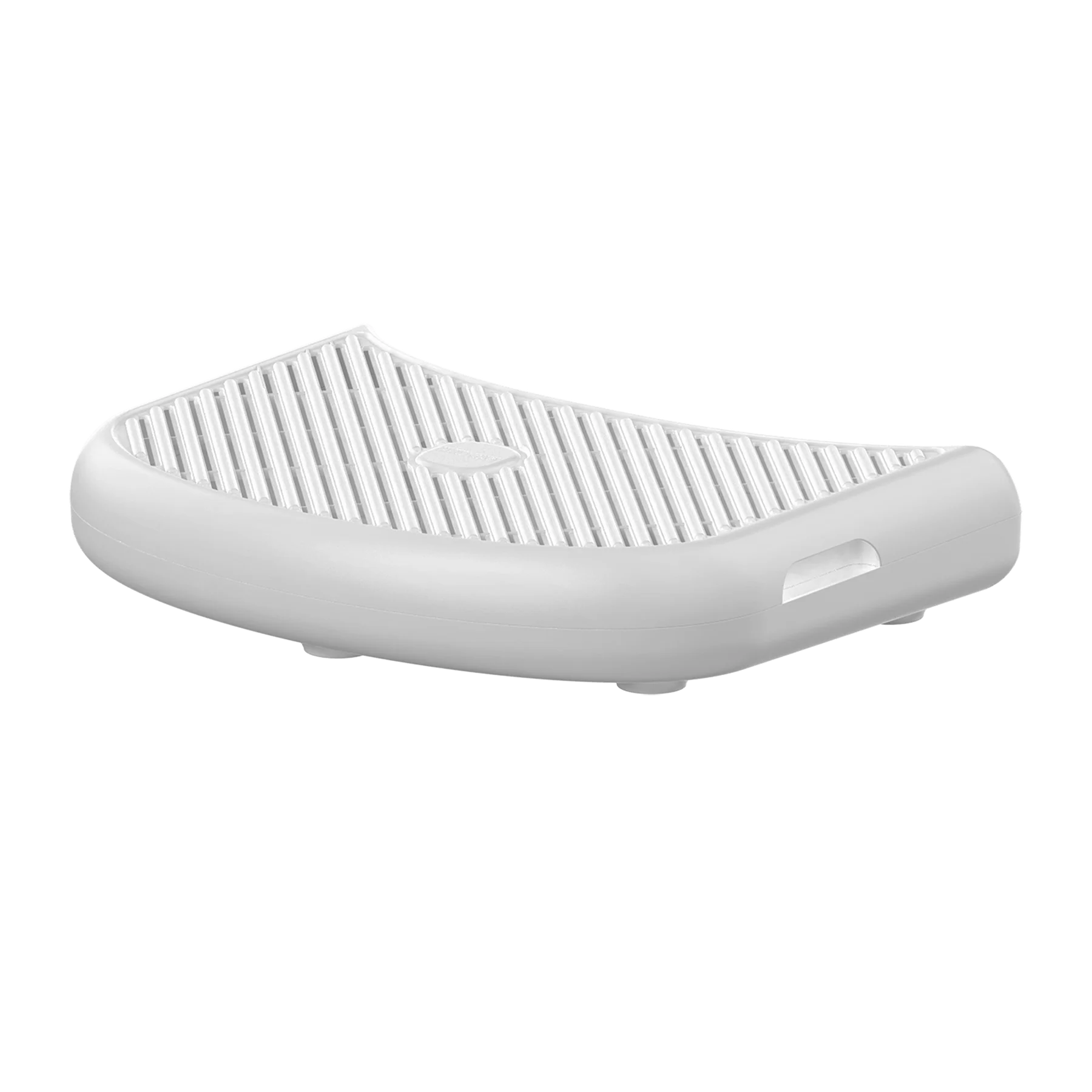 White curved stairway accessory with ridged surface for CatLink self-cleaning litter box