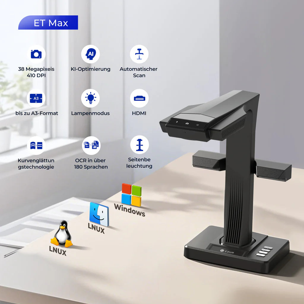 CZUR ET 16/18/24/25/ET Max Scanner Dokumentescanner