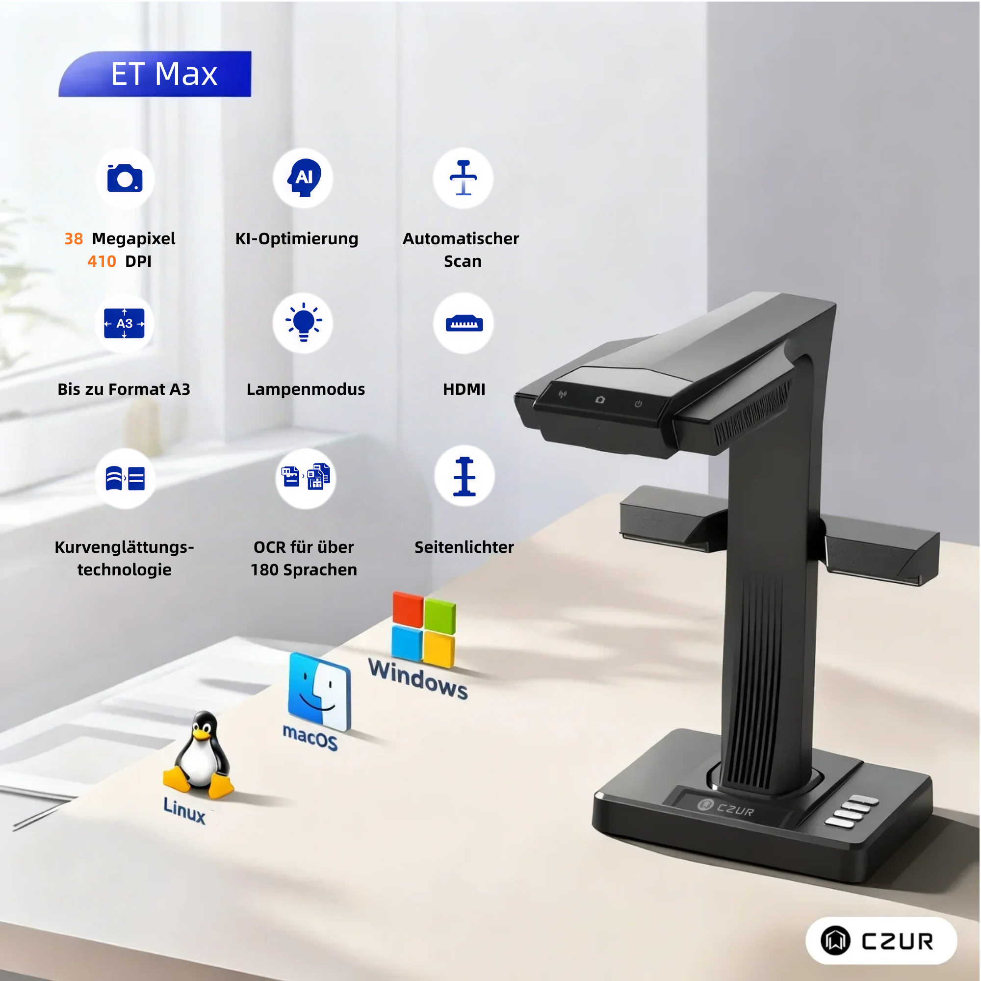 CZUR ET 16/18/24/25/26(Max) Scanner Dokumentescanner
