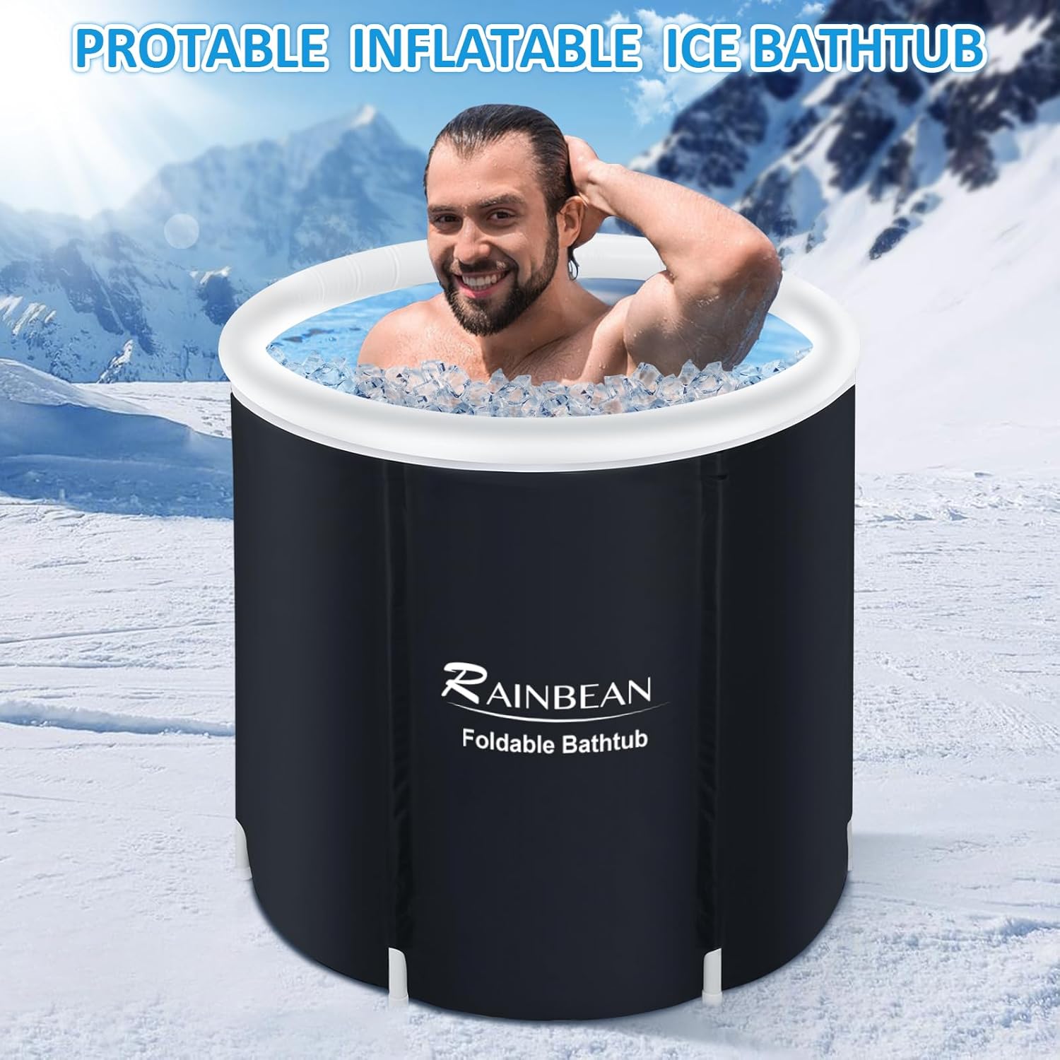 RAINBEAN Tragbares Eisbad – Klappbar, für Zuhause & Outdoor
