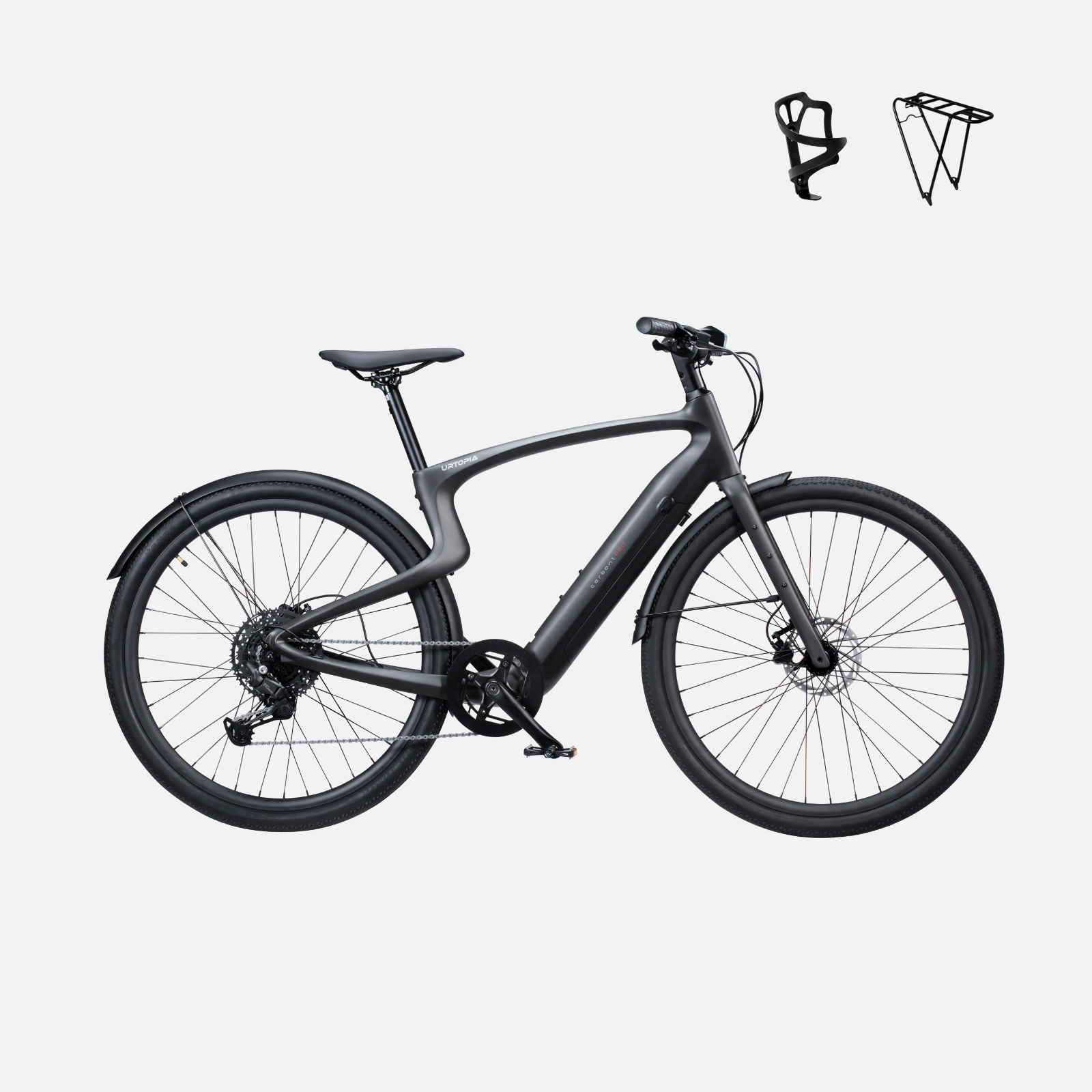 (138 € Zusatzartikel enthalten)Urtopia Carbon 1 Pro E-Bike – 10-Gang, Smartbar mit Sprachsteuerung, GPS, App & IoT