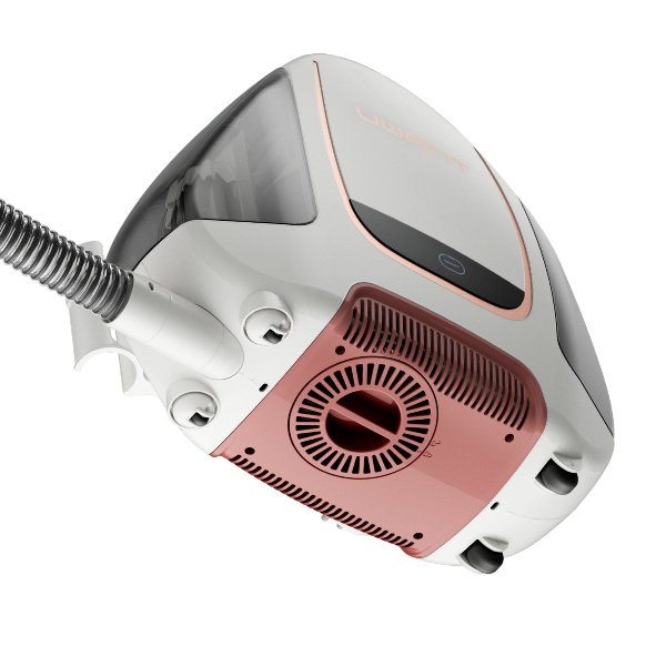 Uwant B100 carpet cleaner spot cleaner in white and rose gold with hose attachment and wheels