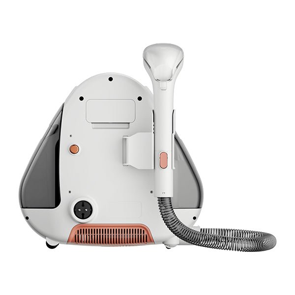 White UWANT B100 carpet spot cleaner with flexible hose and ergonomic handle on white background