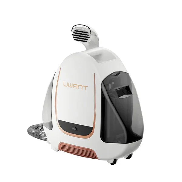 UWANT B100 portable carpet and spot cleaner with hose attachment and sleek white design