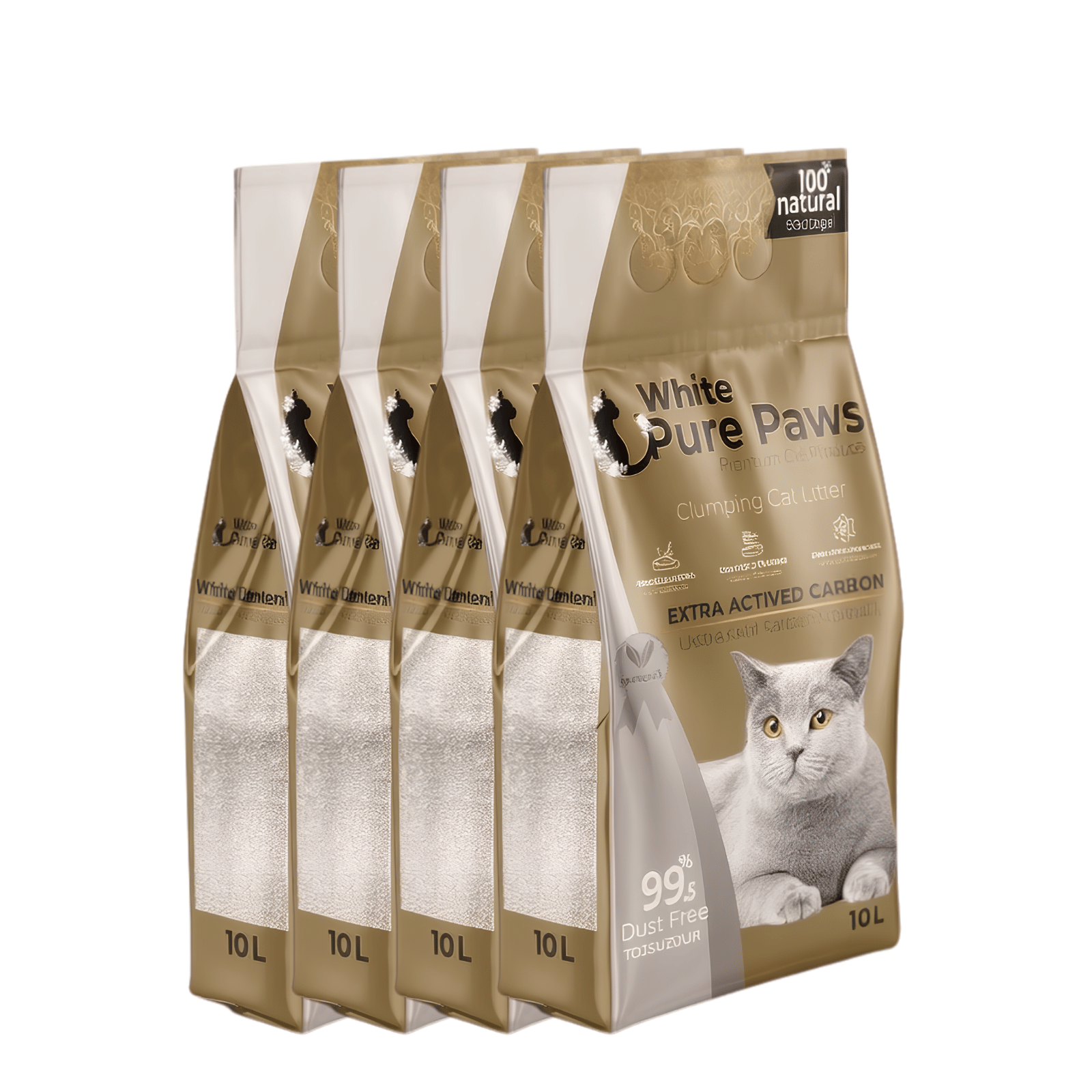 White Pure Paws Premium Bentonit Katzenstreu – 99,5 % staubfrei, stark klumpend & in verschiedenen Düften