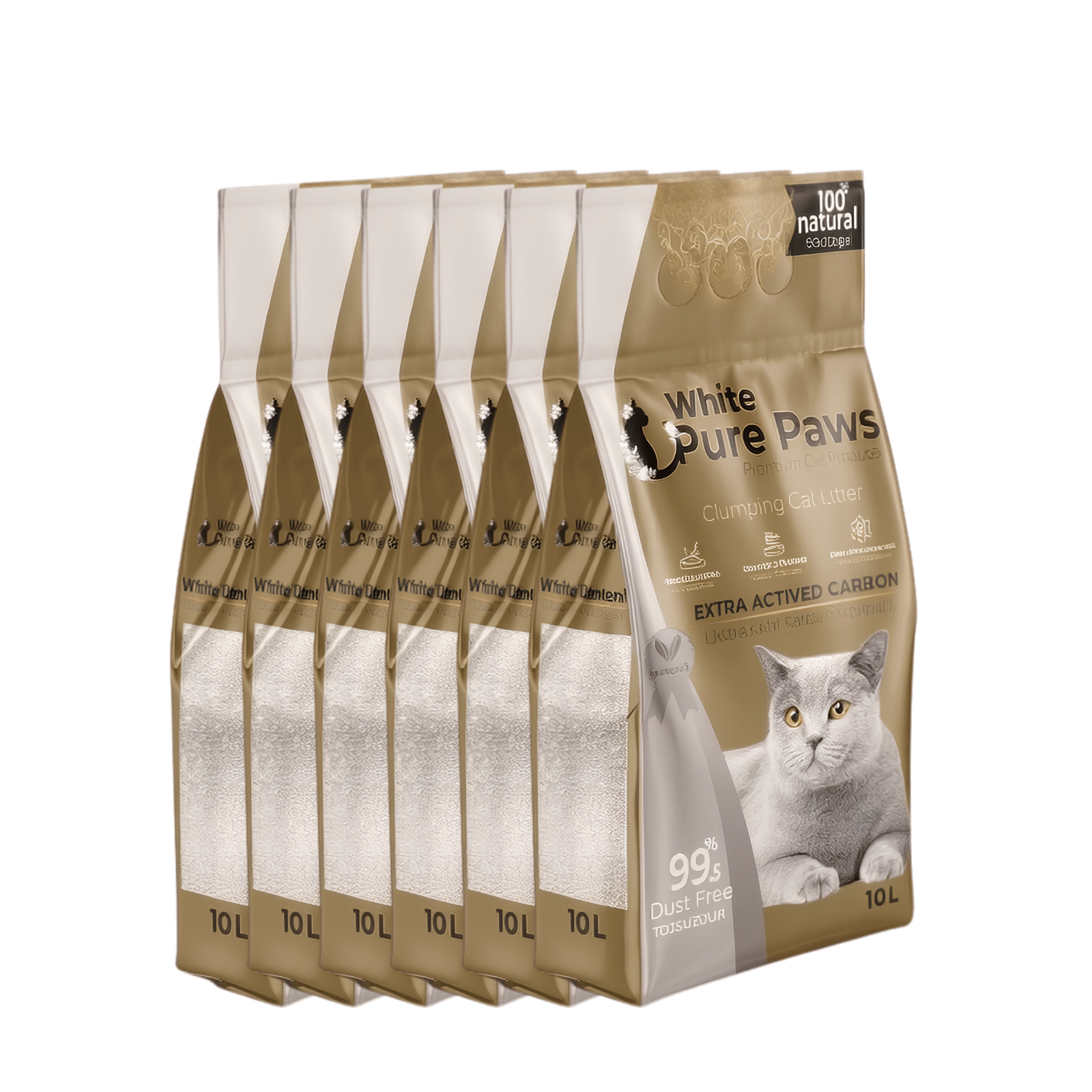 White Pure Paws Premium Bentonit Katzenstreu – 99,5 % staubfrei, stark klumpend & in verschiedenen Düften
