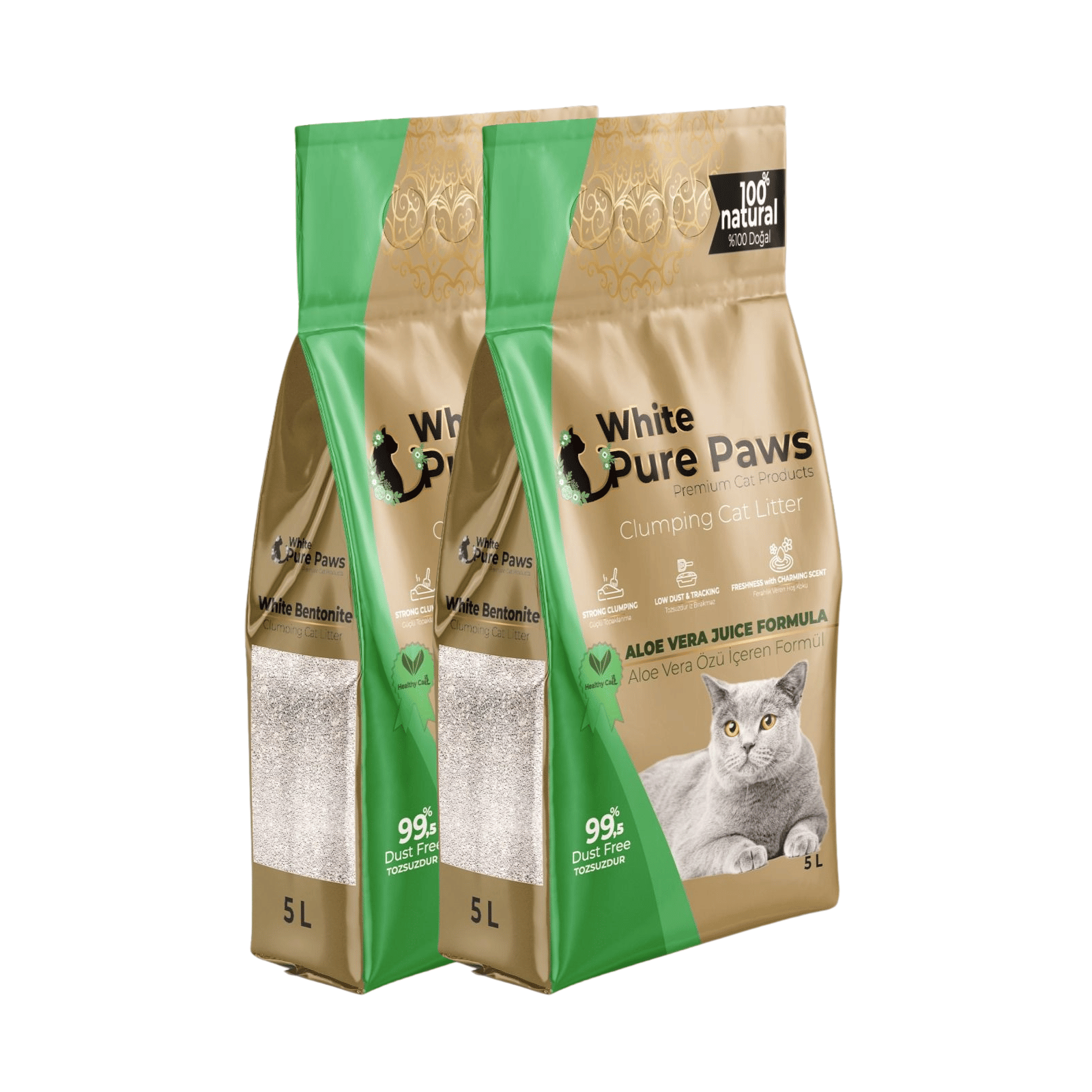 White Pure Paws Premium Bentonit Katzenstreu – 99,5 % staubfrei, stark klumpend & in verschiedenen Düften