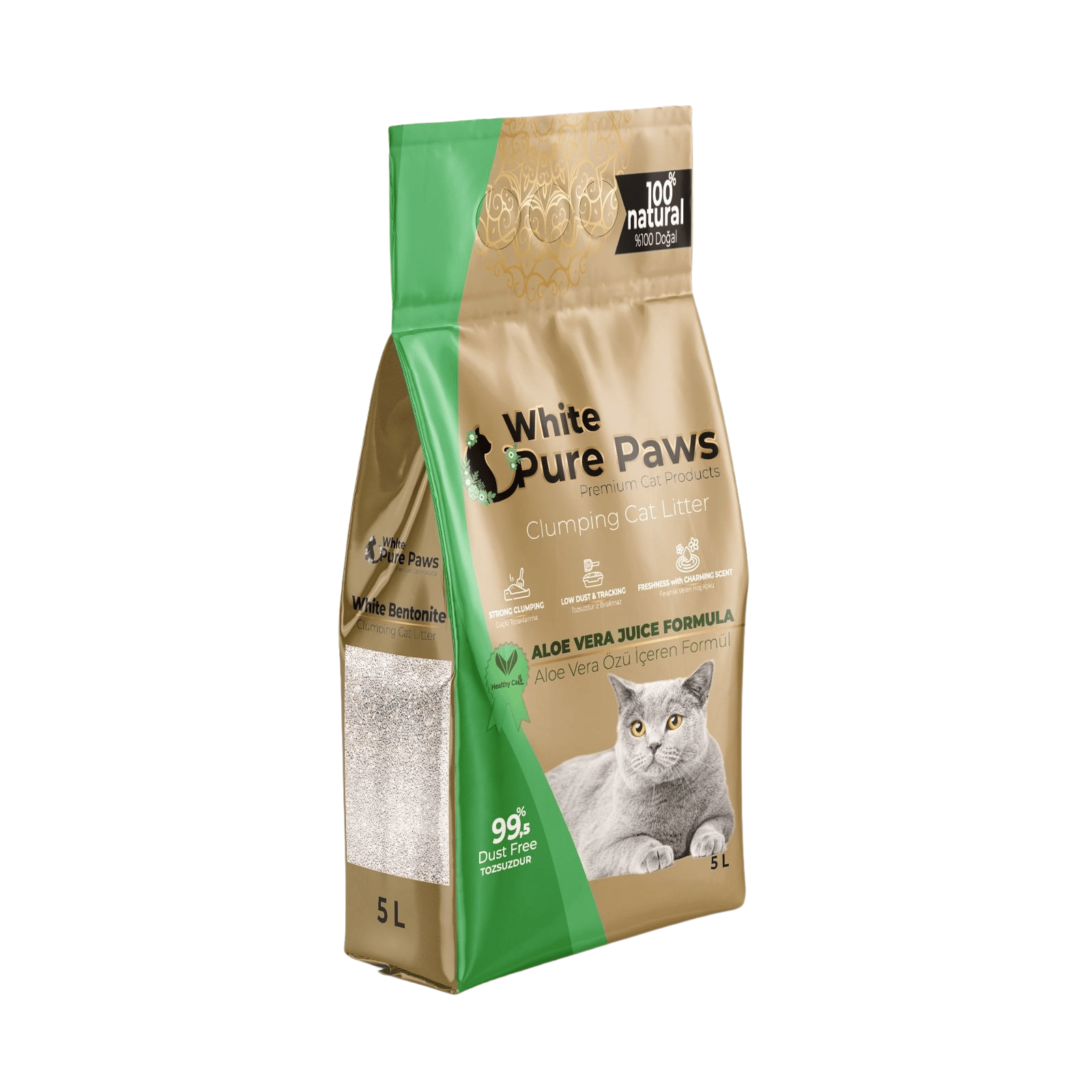 White Pure Paws Premium Bentonit Katzenstreu – 99,5 % staubfrei, stark klumpend & in verschiedenen Düften