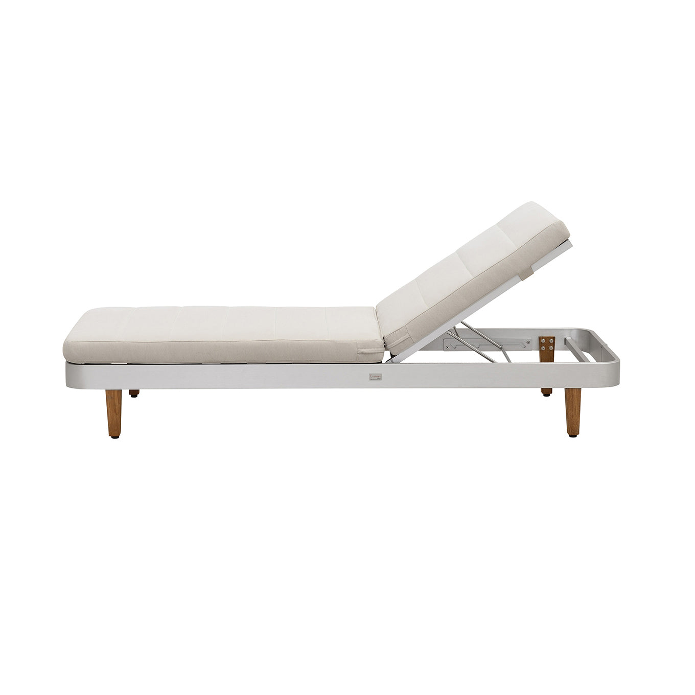 Sigarten Sun Lounger Rolland, bain de soleil + table d'appoint, blanc/marron