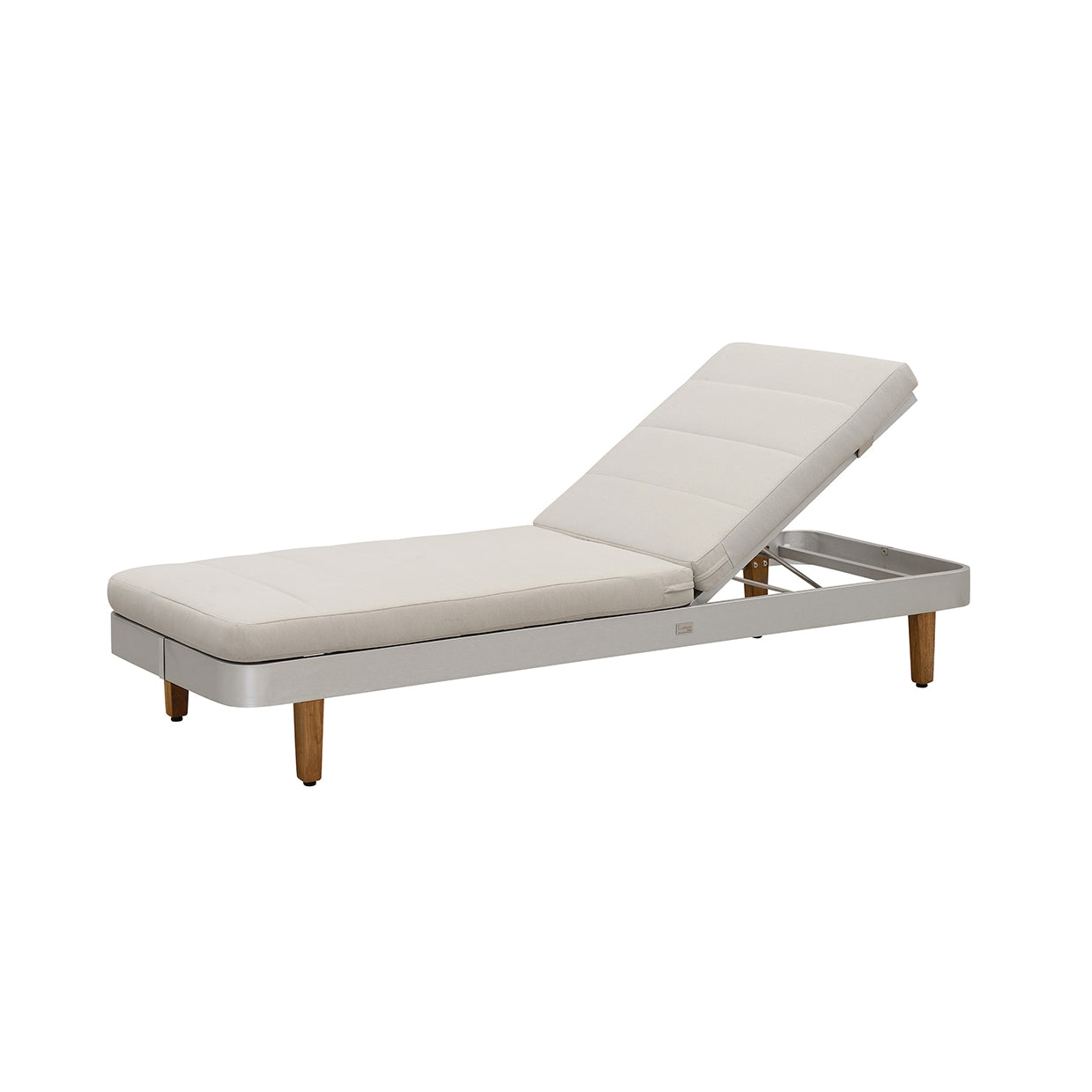 Sigarten Sun Lounger Rolland, bain de soleil + table d'appoint, blanc/marron